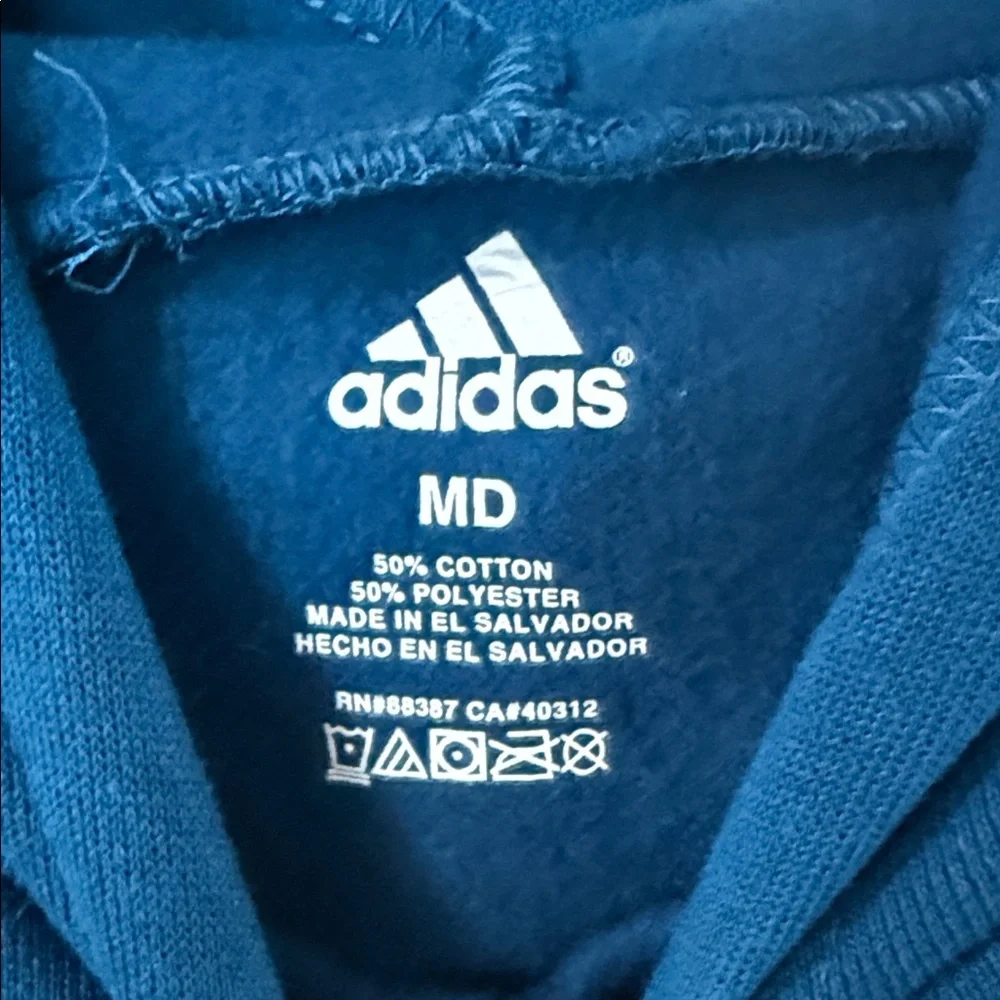 ADIDAS BLUE‎ HOODIE SWEATSHIRT SIZE MEDIUM NWT